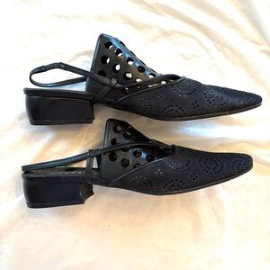 Prevata slingbacks black sandals Made in Italy SZ 7.5 Worn a few times